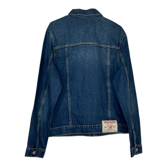 True Religion Mens Classic Denim Trucker Jacket Size‎ Large Chief Keef Sematary - Picture 2 of 16